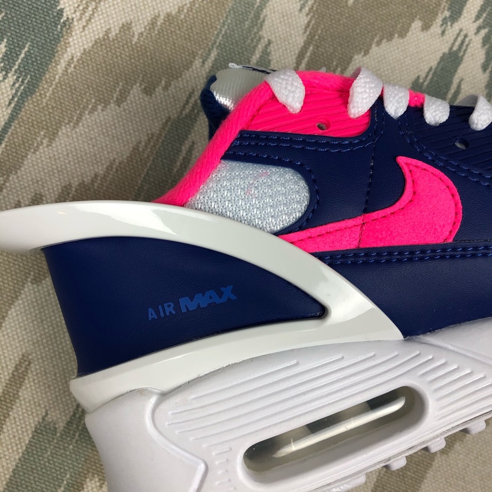 Nike Air Max 90 FlyEase Blue Pink Youth Sneakers - Picture 11 of 12